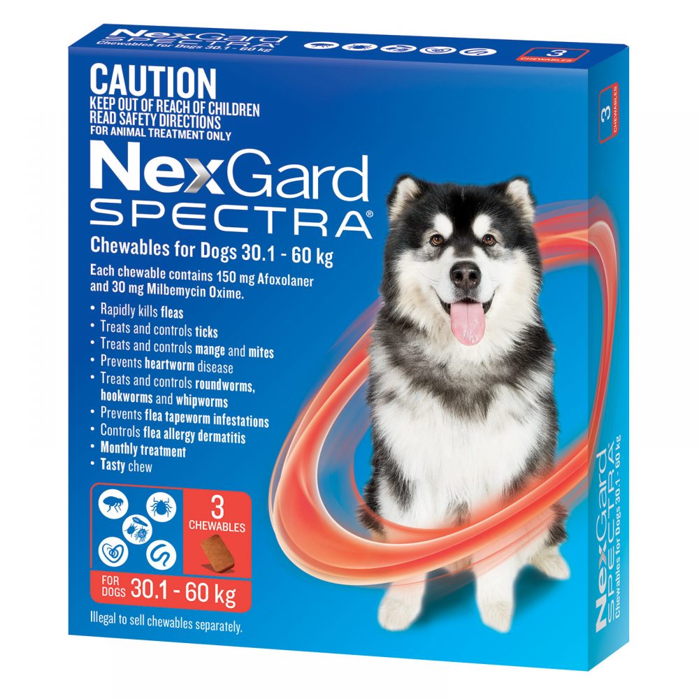 NexGard Spectra Chewables Red 30 1 60kg WAGS Mobile Vet